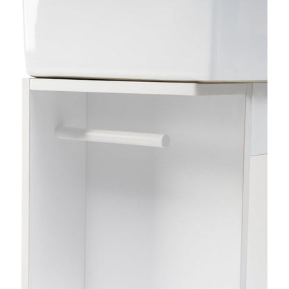 18.6" Bathroom Vanity with Sink, Bathroom Vanity Cabinet with Two-tier Shelf, Left or Right Orientation, White