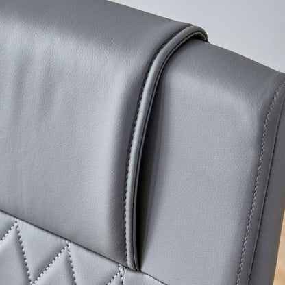 Modern Dining Chairs with Faux Leather Padded Seat Dining Living Room Chairs Upholstered Chair with Metal Legs Design for Kitchen, Living, Bedroom, Dining Room Side Chairs Set of 4 (Grey+PU)