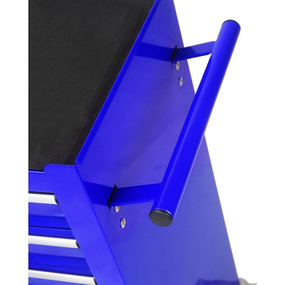 4 DRAWERS MULTIFUNCTIONAL TOOL CART WITH WHEELS-BLUE