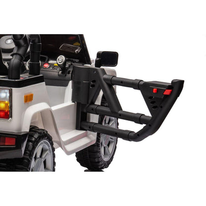 12v7a 30wx2 Four-wheel drive leather seat one button start,forward and backward, high and low speed, music, front light, power display, two doors can open, 2.4G R/C, seat belt four wheel absorber