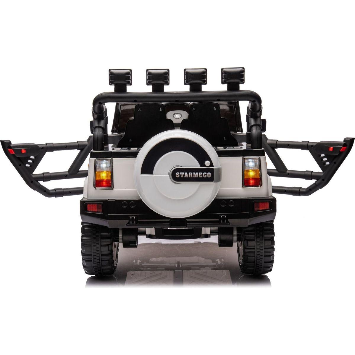 12v7a 30wx2 Four-wheel drive leather seat one button start,forward and backward, high and low speed, music, front light, power display, two doors can open, 2.4G R/C, seat belt four wheel absorber