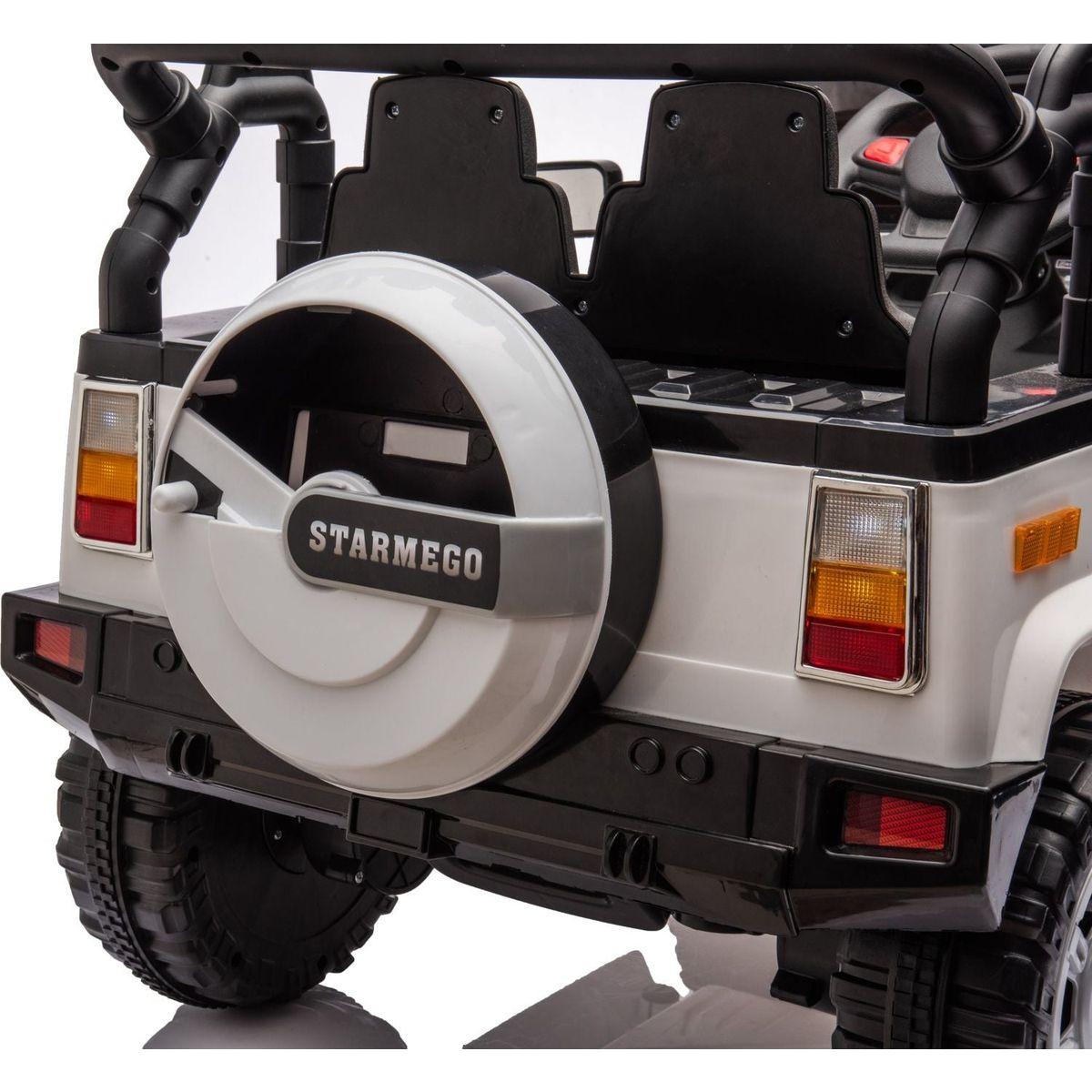 12v7a 30wx2 Four-wheel drive leather seat one button start,forward and backward, high and low speed, music, front light, power display, two doors can open, 2.4G R/C, seat belt four wheel absorber