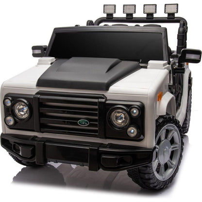 12v7a 30wx2 Four-wheel drive leather seat one button start,forward and backward, high and low speed, music, front light, power display, two doors can open, 2.4G R/C, seat belt four wheel absorber