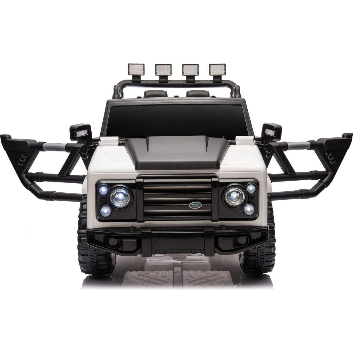 12v7a 30wx2 Four-wheel drive leather seat one button start,forward and backward, high and low speed, music, front light, power display, two doors can open, 2.4G R/C, seat belt four wheel absorber