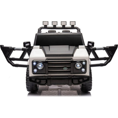 12v7a 30wx2 Four-wheel drive leather seat one button start,forward and backward, high and low speed, music, front light, power display, two doors can open, 2.4G R/C, seat belt four wheel absorber