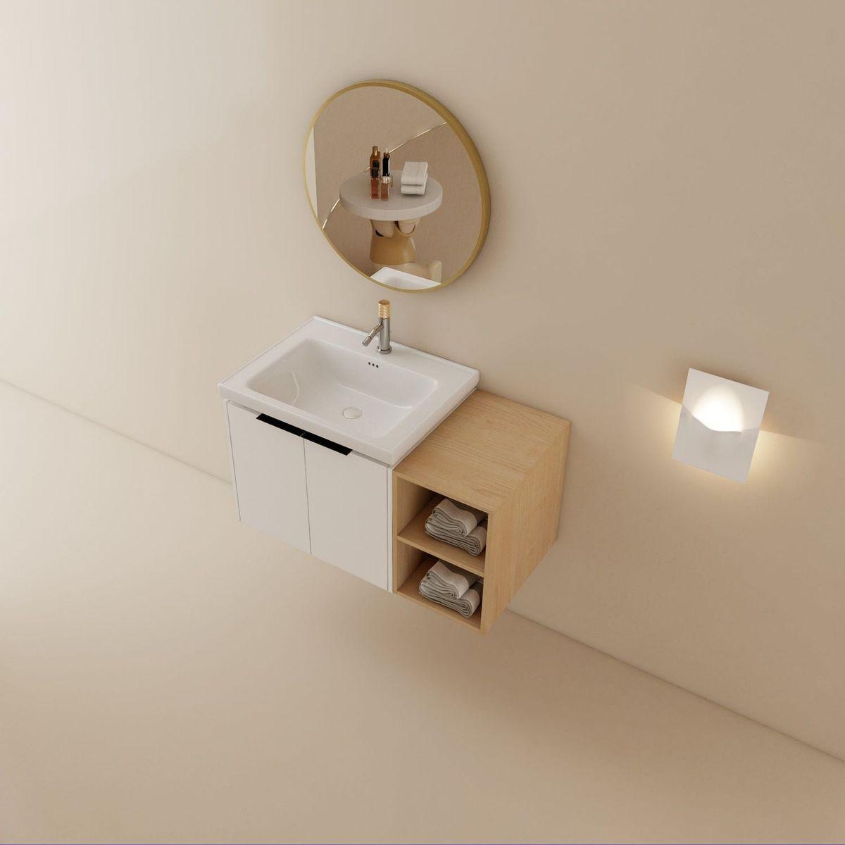 36 Inch Soft Close Doors Bathroom Vanity With Sink, and A Small Storage Shelves,BVC07436WHLTK