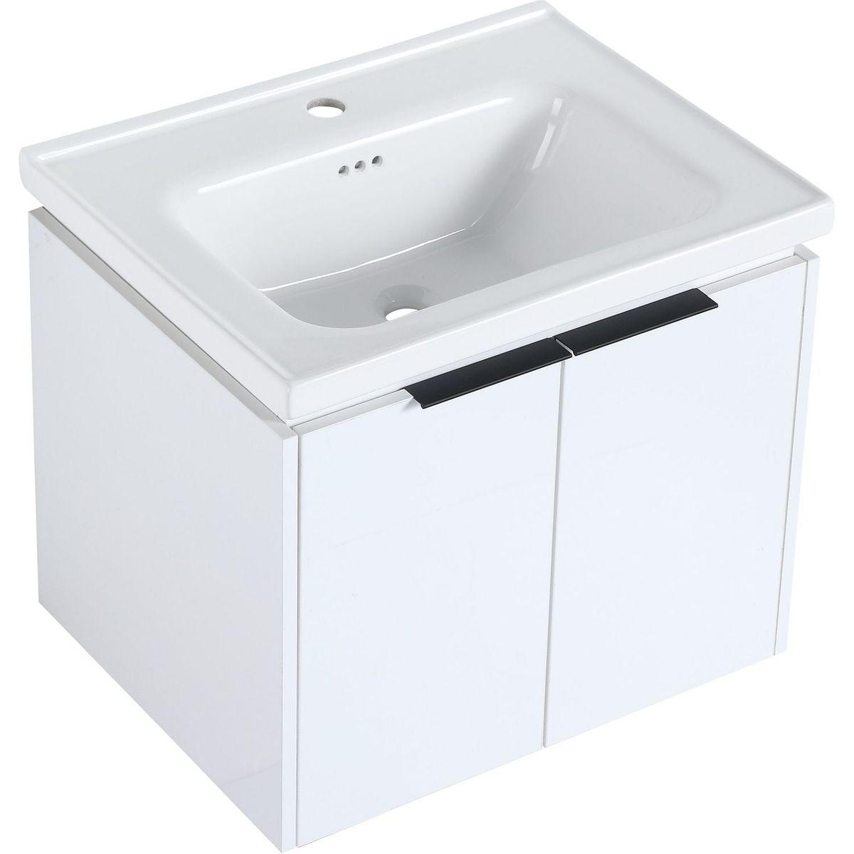 60 Inch Soft Close Doors Bathroom Vanity With Sink, and A Small Storage Shelves,BVC07460WHLTK