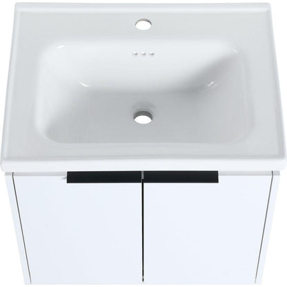 60 Inch Soft Close Doors Bathroom Vanity With Sink, and A Small Storage Shelves,BVC07460WHLTK