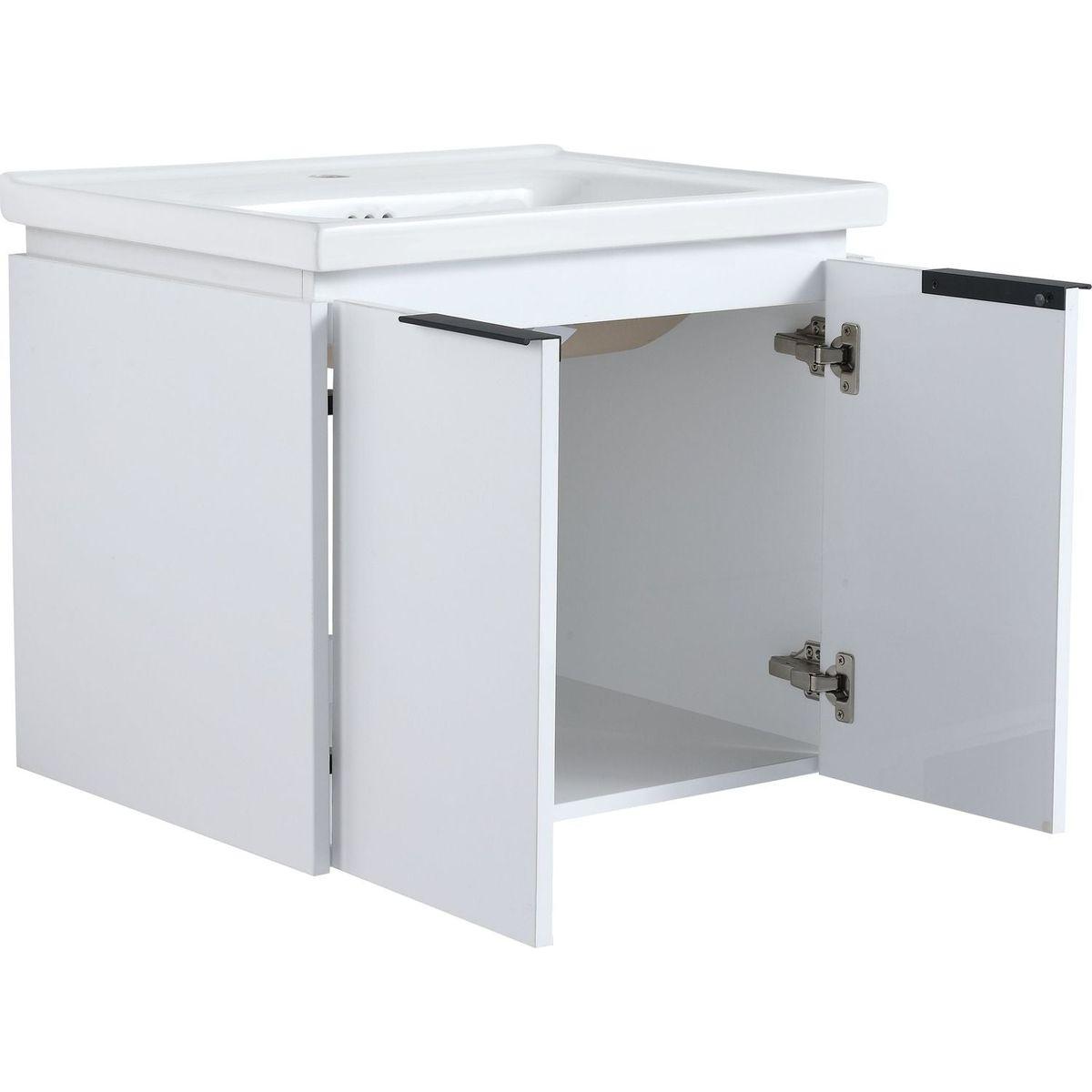 60 Inch Soft Close Doors Bathroom Vanity With Sink, and A Small Storage Shelves,BVC07460WHLTK