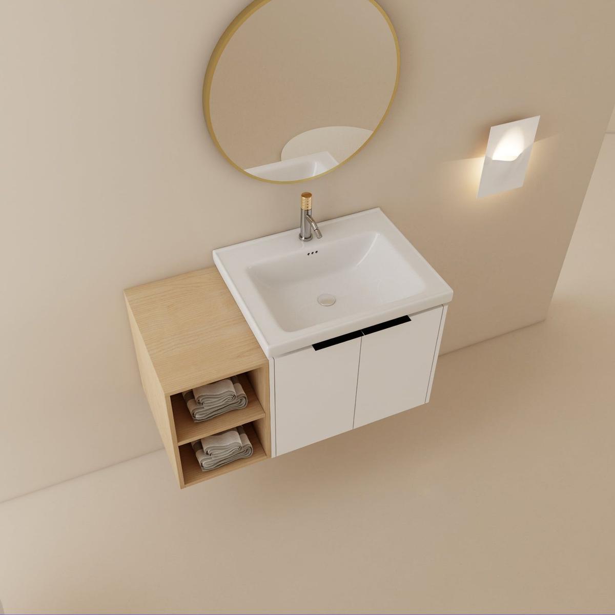 36 Inch Soft Close Doors Bathroom Vanity With Sink, and A Small Storage Shelves,BVC07436WHLTK