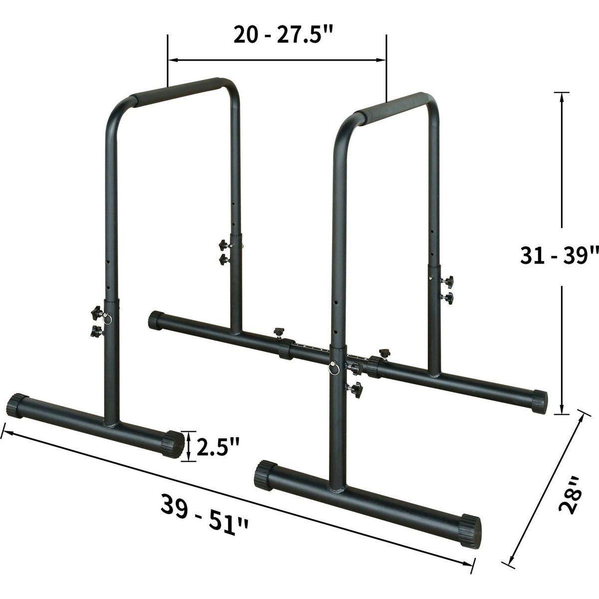 Power Tower Dip Station Pull Up Bar Stand Adjustable Height Heavy Duty Multi-Function Fitness Training Equipment