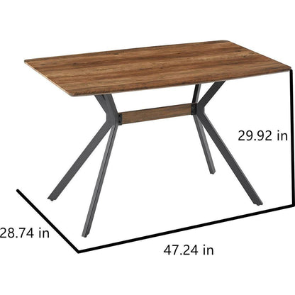 Modern Minimalist Style Dining Table MDF wooden Top Black Metal Shelf Metal Heat Transfer Legs Leveling Feet For Dining Room Kitchen Office Table
