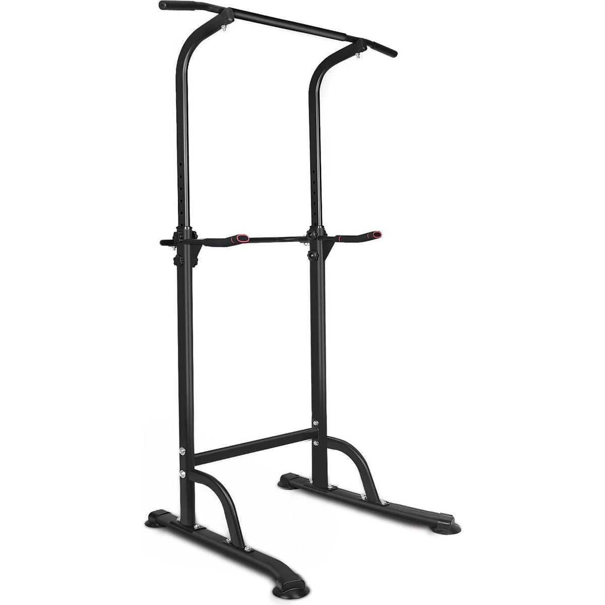 Power Tower Workout Dip Station Pull Up Bar, Height Adjustable Multi-Function Dip Stand for Home Gym Strength Training Fitness Equipment