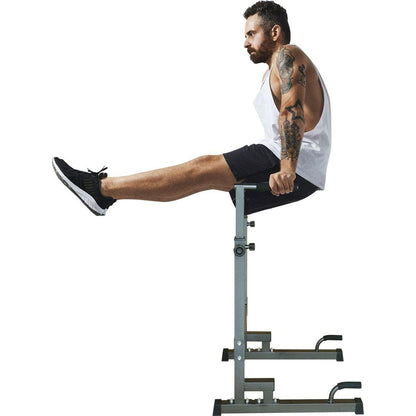 Power Tower Dip Station with Bench Pull Up Bar Stand Adjustable Height Heavy Duty Multi-Function Fitness Training Equipment