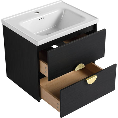 60 Inch Wall-Mounted Bathroom Vanity With Sink, and A Small Storage Shelves (KD-Packing)BVC07660BCT