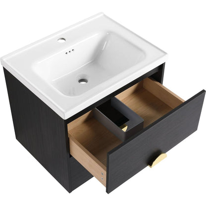 60 Inch Wall-Mounted Bathroom Vanity With Sink, and A Small Storage Shelves (KD-Packing)BVC07660BCT