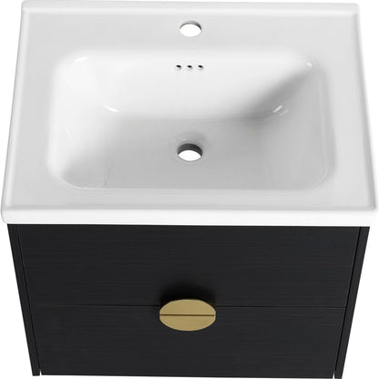 60 Inch Wall-Mounted Bathroom Vanity With Sink, and A Small Storage Shelves (KD-Packing)BVC07660BCT