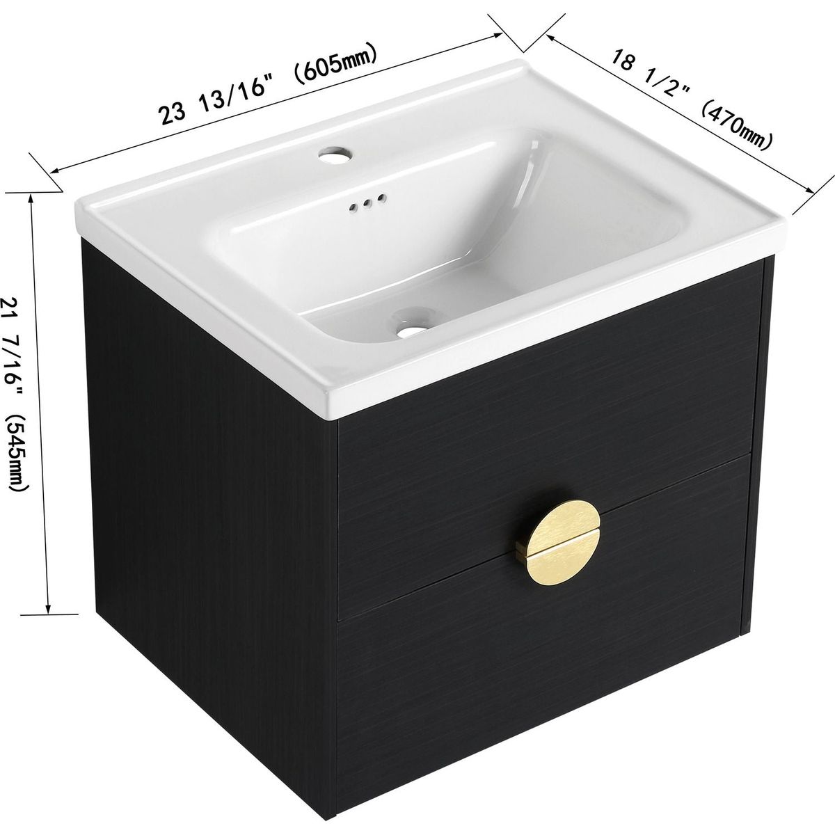 60 Inch Wall-Mounted Bathroom Vanity With Sink, and A Small Storage Shelves (KD-Packing)BVC07660BCT