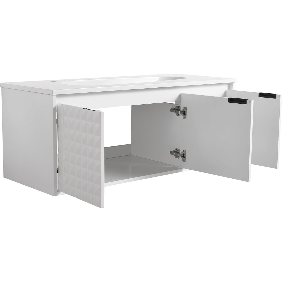 48 Inch Wall Mounted Bathroom Vanity With SInk, Soft Close Doors (KD-PACKING)