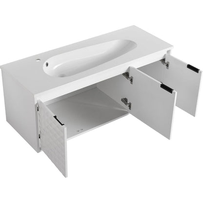 48 Inch Wall Mounted Bathroom Vanity With SInk, Soft Close Doors (KD-PACKING)