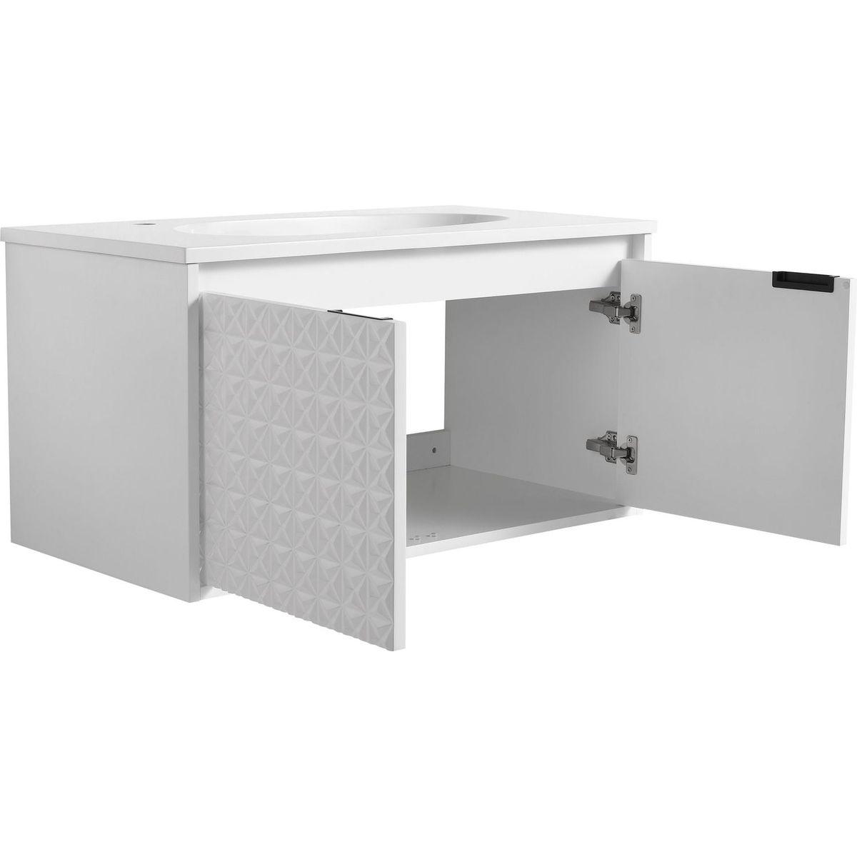 36 Inch Wall Mounted Bathroom Vanity With Sink, Soft Close Doors (KD-PACKING)