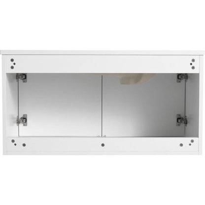 36 Inch Wall Mounted Bathroom Vanity With Sink, Soft Close Doors (KD-PACKING)