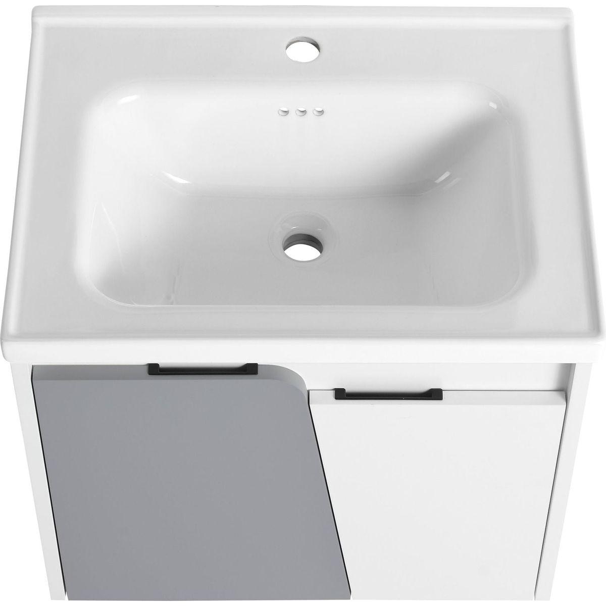 24 Inch Wall-Mounted Bathroom Vanity With Sink, For Small Bathroom (KD-Packing)