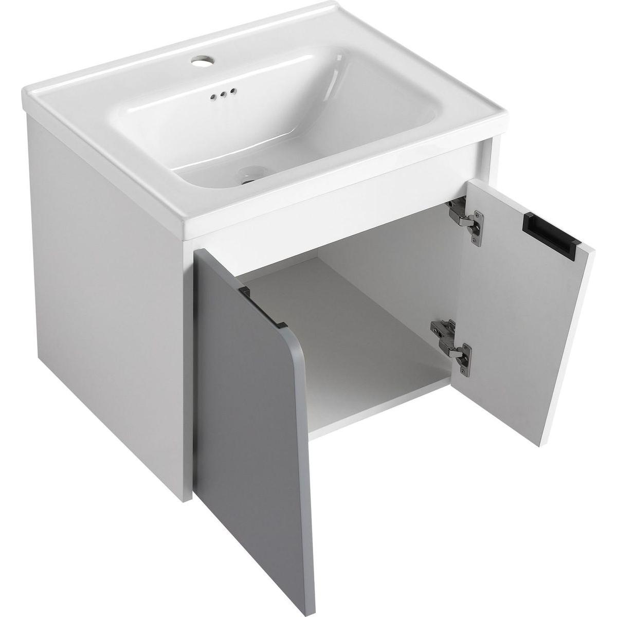 24 Inch Wall-Mounted Bathroom Vanity With Sink, For Small Bathroom (KD-Packing)