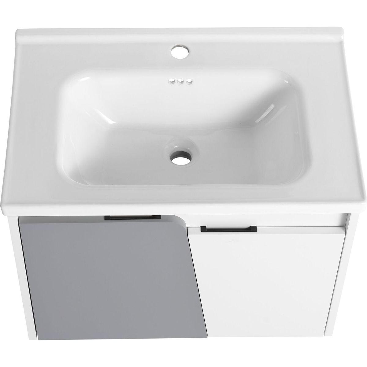 28 Inch Wall-Mounted Bathroom Vanity With Sink, For Small Bathroom (KD-Packing)