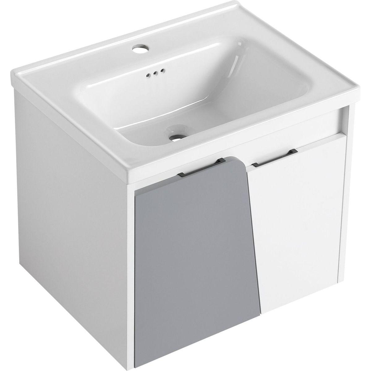 24 Inch Wall-Mounted Bathroom Vanity With Sink, For Small Bathroom (KD-Packing)