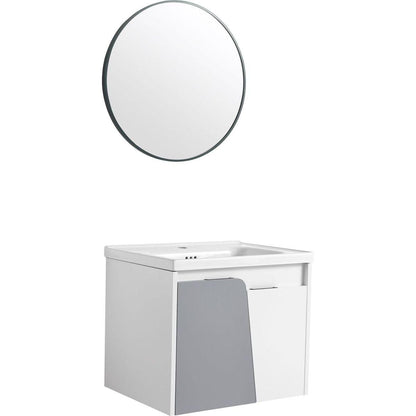 24 Inch Wall-Mounted Bathroom Vanity With Sink, For Small Bathroom (KD-Packing)