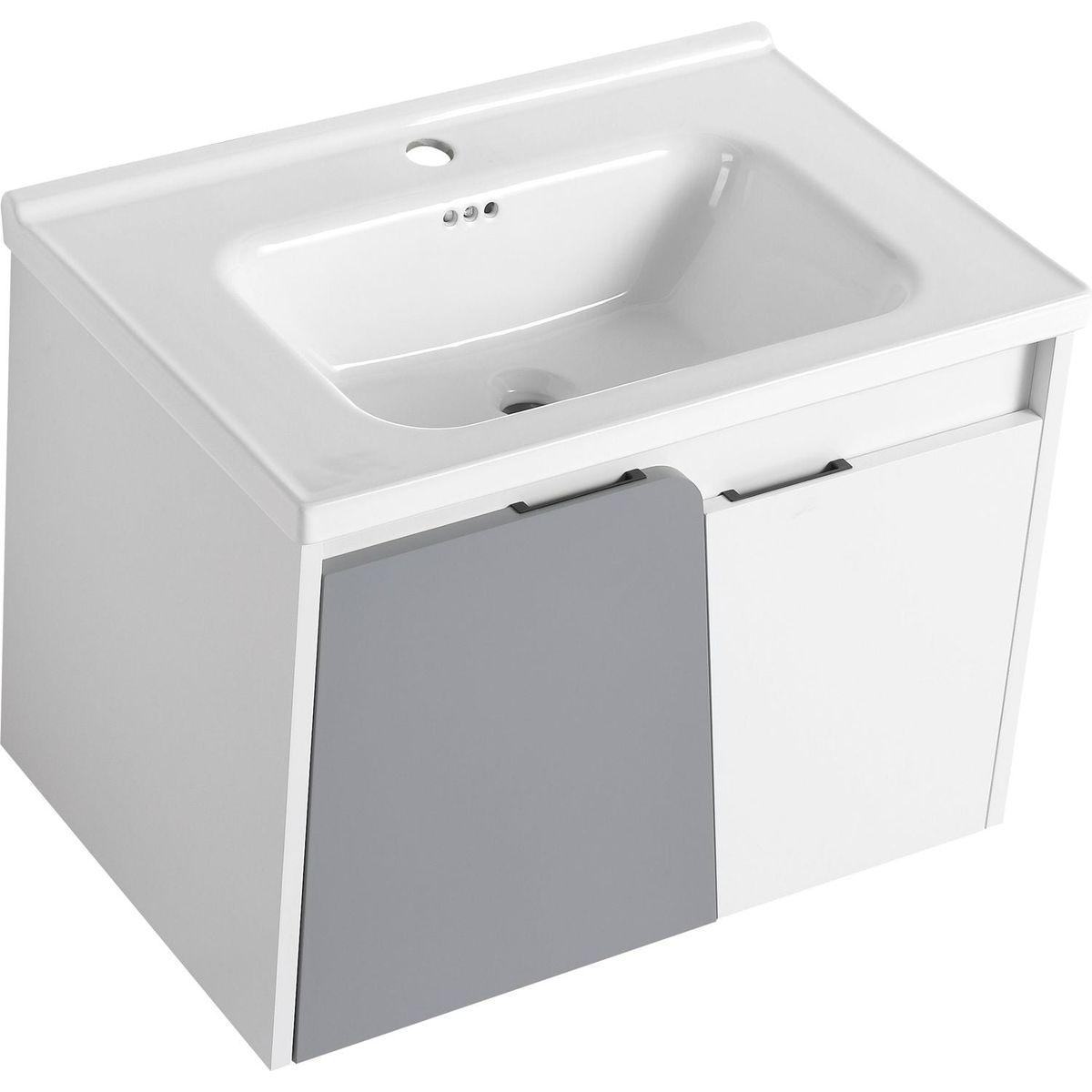 28 Inch Wall-Mounted Bathroom Vanity With Sink, For Small Bathroom (KD-Packing)