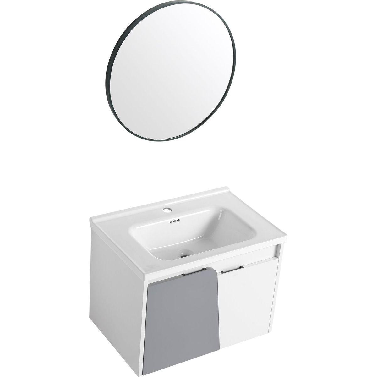 28 Inch Wall-Mounted Bathroom Vanity With Sink, For Small Bathroom (KD-Packing)