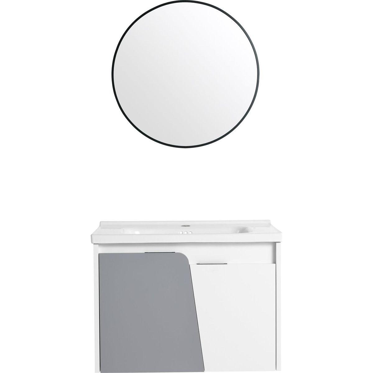 28 Inch Wall-Mounted Bathroom Vanity With Sink, For Small Bathroom (KD-Packing)