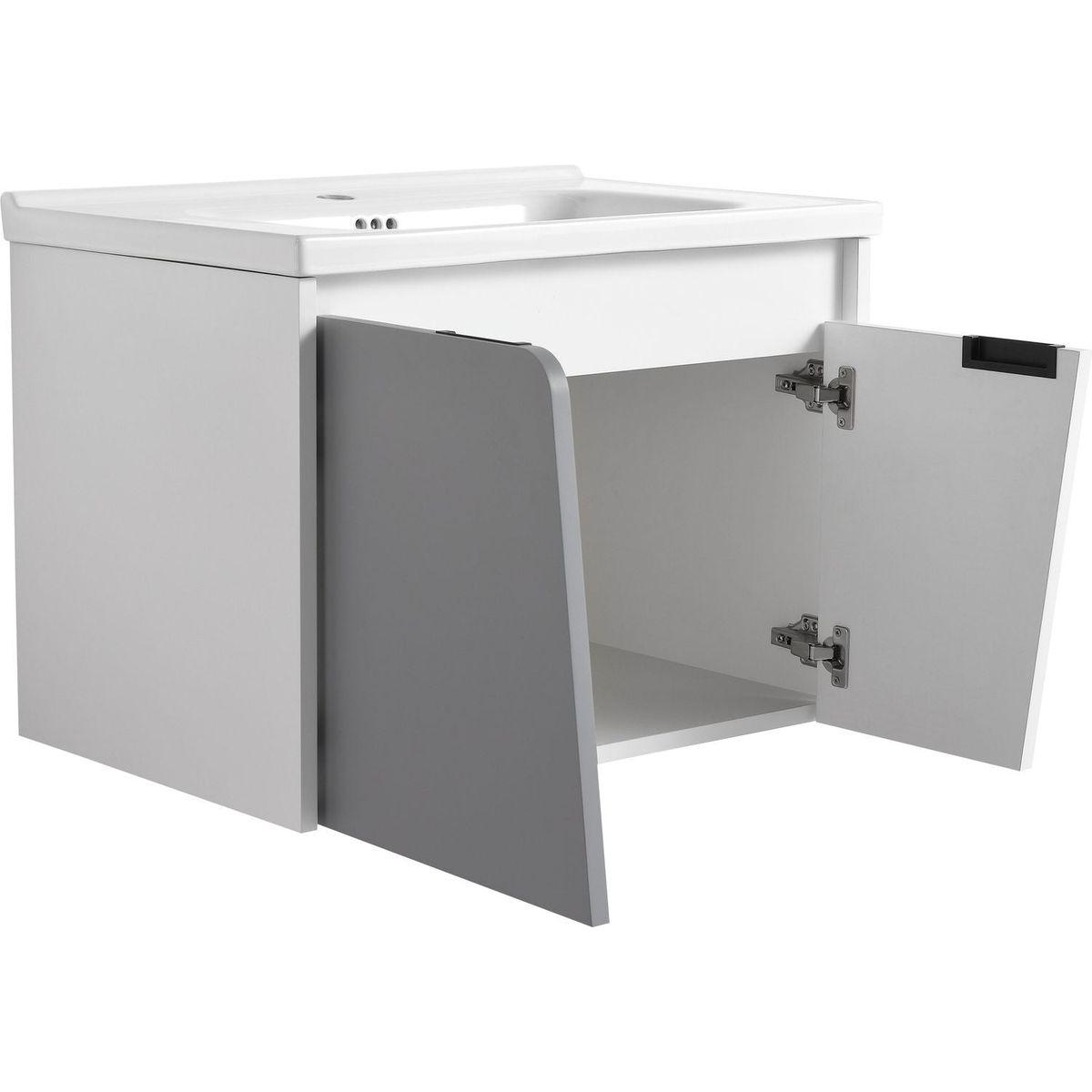 28 Inch Wall-Mounted Bathroom Vanity With Sink, For Small Bathroom (KD-Packing)