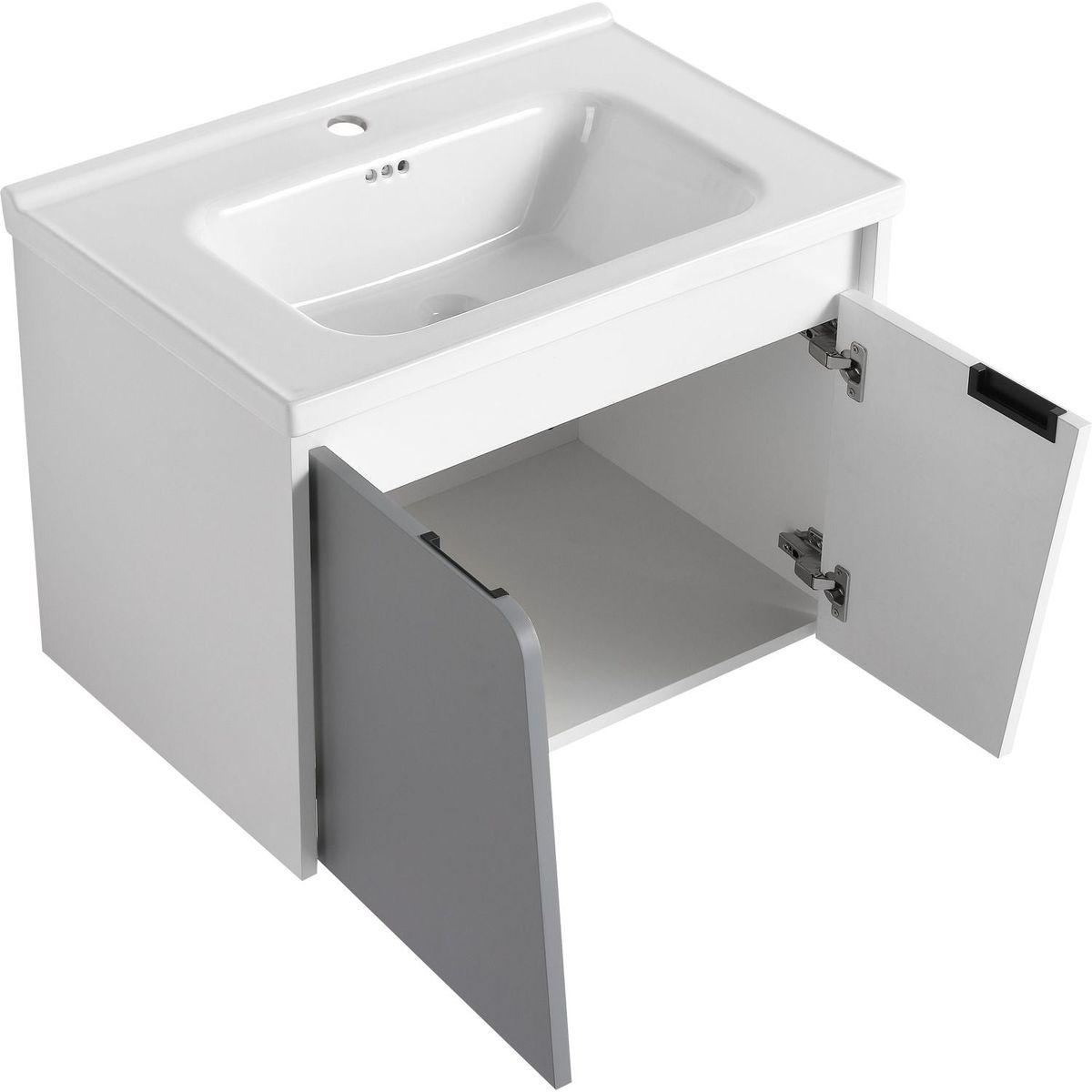 28 Inch Wall-Mounted Bathroom Vanity With Sink, For Small Bathroom (KD-Packing)