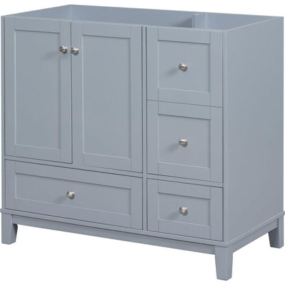 [Cabinet Only] 36" Bathroom Vanity-Grey Blue(Sink not included)