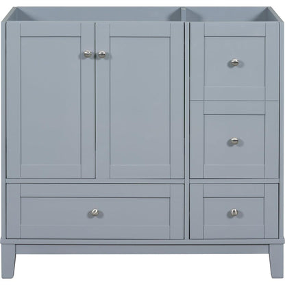 [Cabinet Only] 36" Bathroom Vanity-Grey Blue(Sink not included)