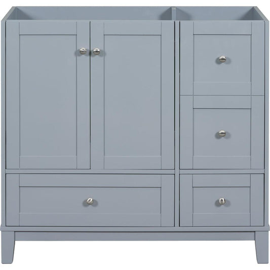 [Cabinet Only] 36" Bathroom Vanity-Grey Blue(Sink not included)