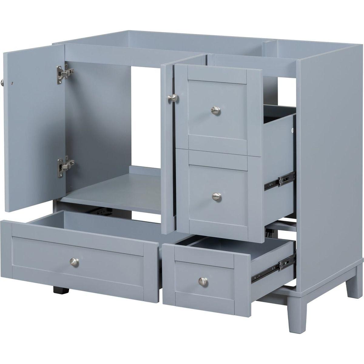 [Cabinet Only] 36" Bathroom Vanity-Grey Blue(Sink not included)