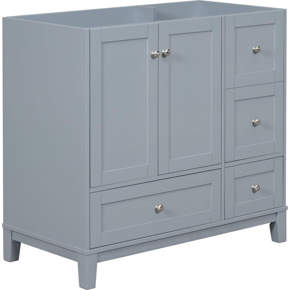 [Cabinet Only] 36" Bathroom Vanity-Grey Blue(Sink not included)