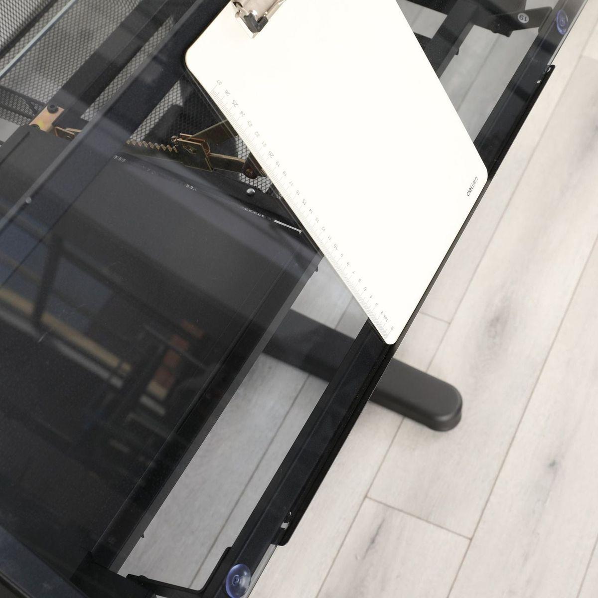 hand crank adjustable drafting table drawing desk with 2 metal drawers (BLACK)WITH STOOL