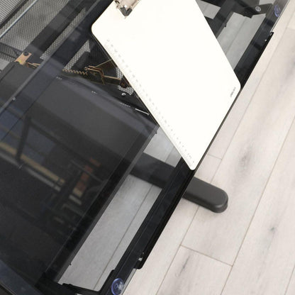 hand crank adjustable drafting table drawing desk with 2 metal drawers (BLACK)WITH STOOL