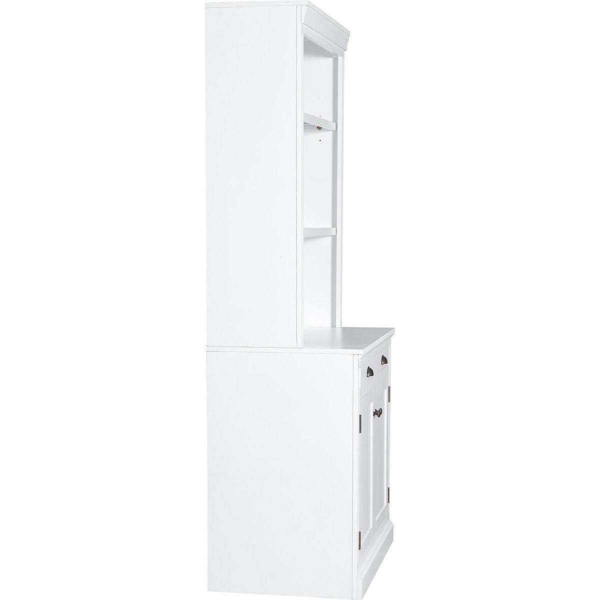 83.4"Tall Bookshelf Suite, Modern Bookcase Suite with LED Lighting,Doors and Drawers,2-Piece Set Storage Bookcase with Open Shelves for Living Room,Home Office,White