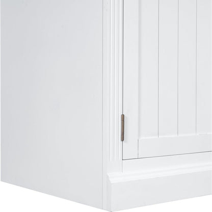 83.4"Tall Bookshelf Suite, Modern Bookcase Suite with LED Lighting,Doors and Drawers,2-Piece Set Storage Bookcase with Open Shelves for Living Room,Home Office,White