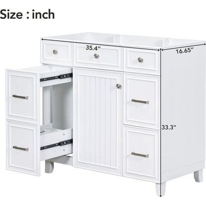 [Cabinet Only] 36" White Bathroom Vanity(Sink not included)