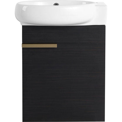 Soft Close Doors Bathroom Vanity With Sink,16 Inch For Small Bathroom