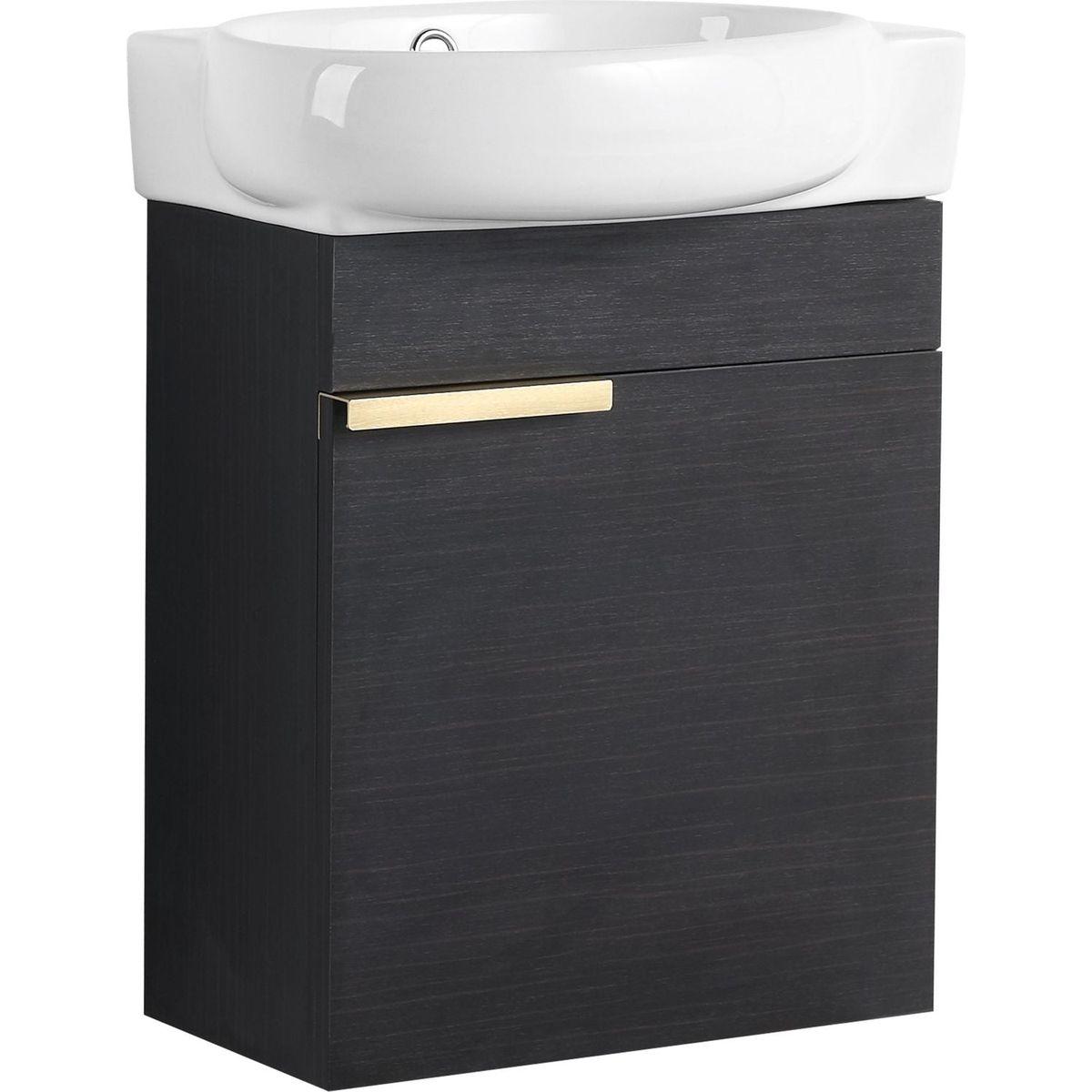 Soft Close Doors Bathroom Vanity With Sink,16 Inch For Small Bathroom