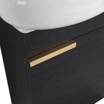 Soft Close Doors Bathroom Vanity With Sink,16 Inch For Small Bathroom