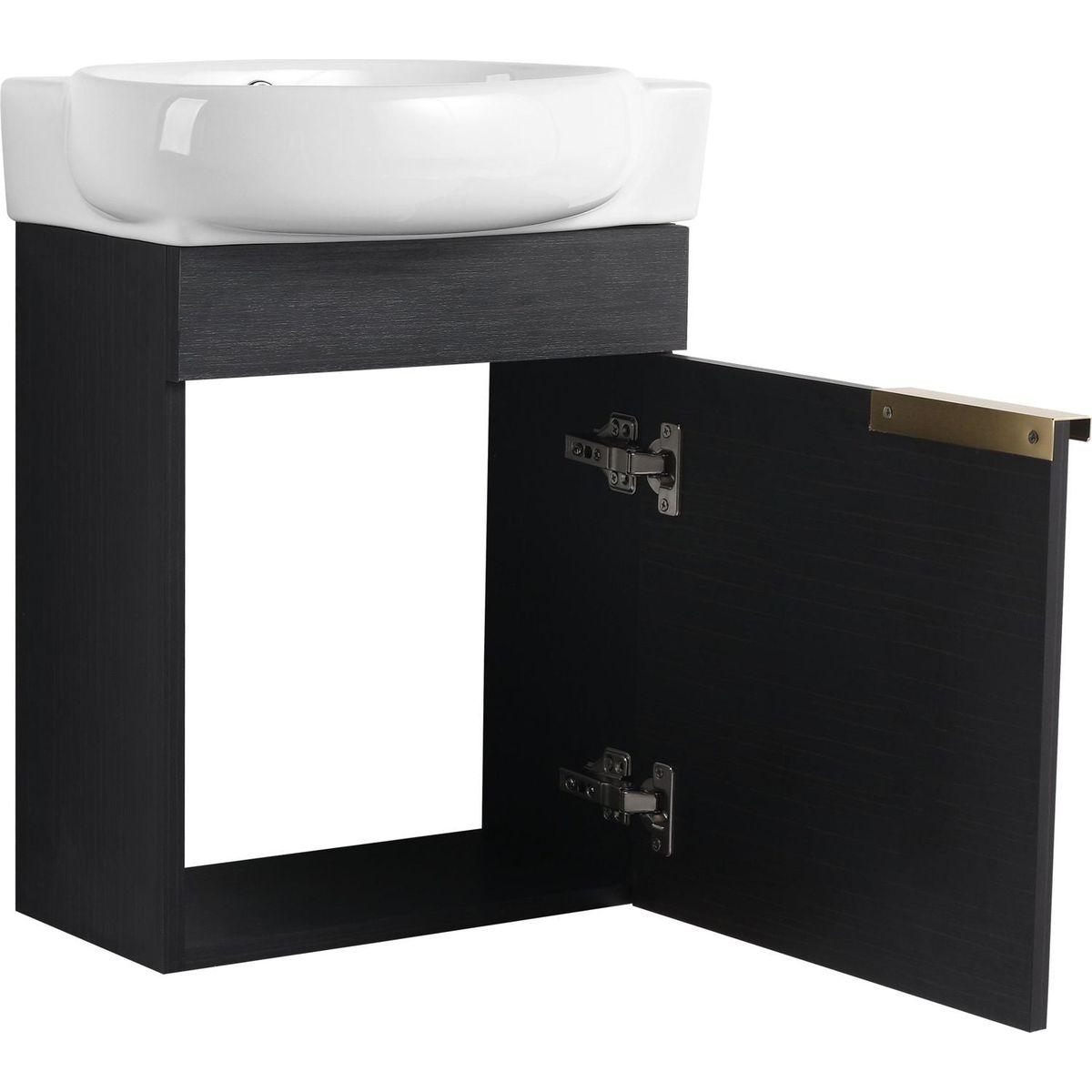 Soft Close Doors Bathroom Vanity With Sink,16 Inch For Small Bathroom